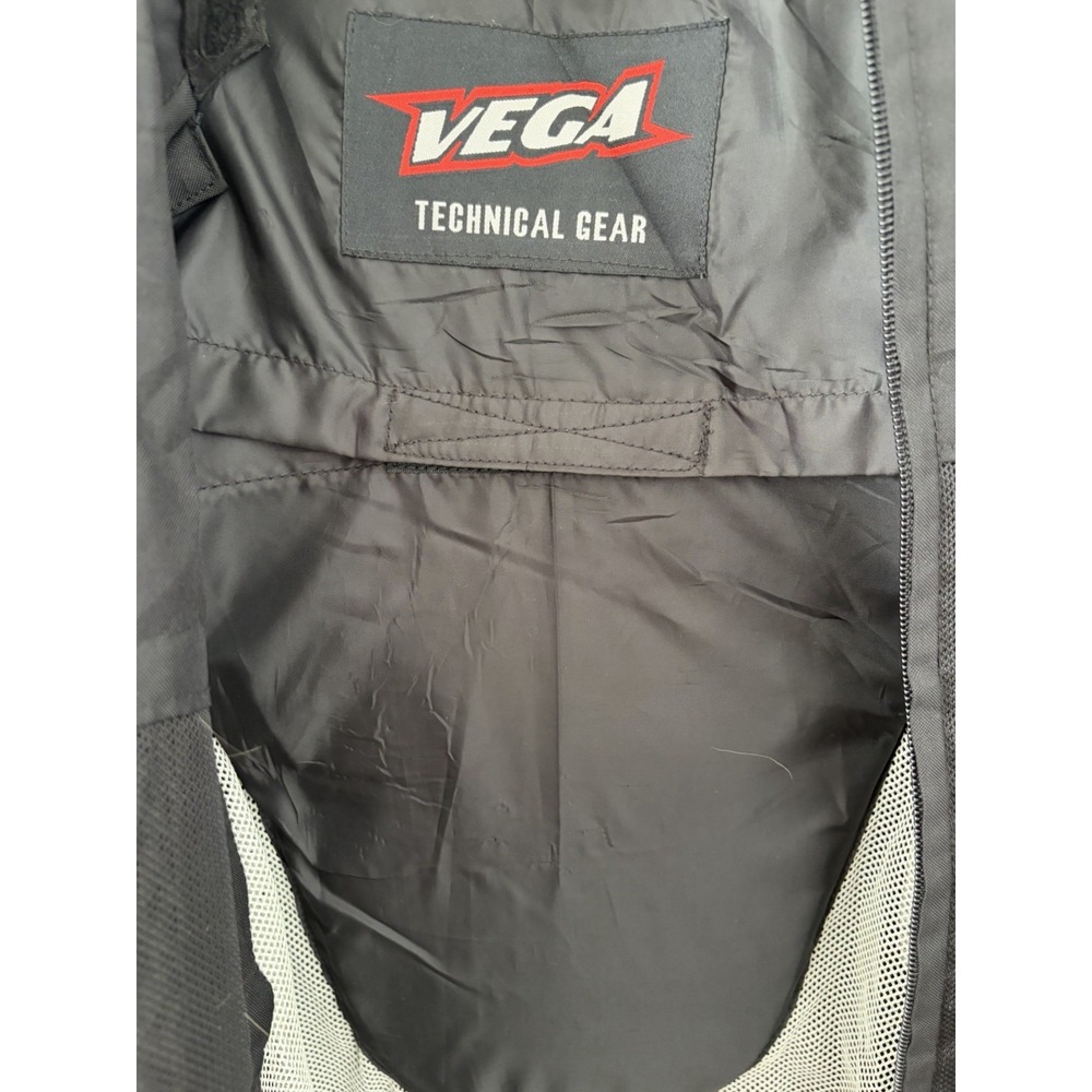 MEN'S VEGA TECH GEAR MESH MOTORCYCLE JACKET W/ PADDING SIZE XL Black - Picture 3 of 11